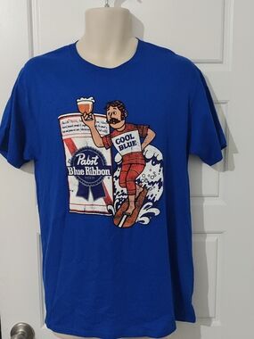 Pabst Blue Ribbon Men's Short Sleeve Graphic Tee - Blue